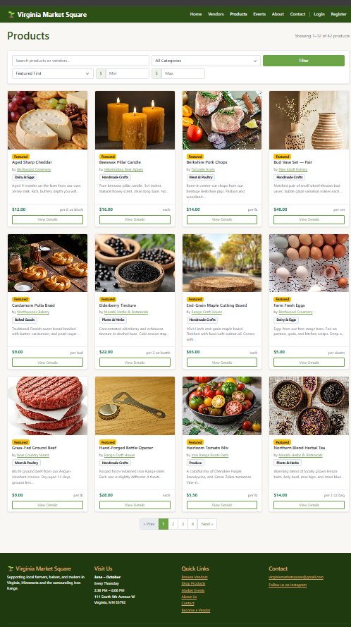 Products catalog page